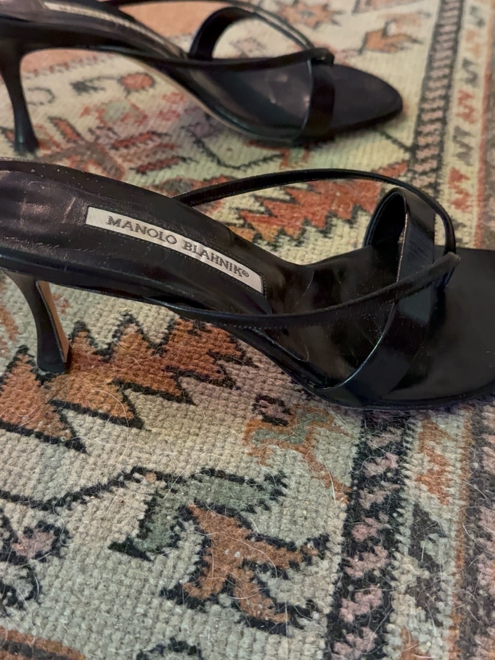 Manolo Blahnik Leather Heel Sandals - Size 39 - Picture 3 of 5